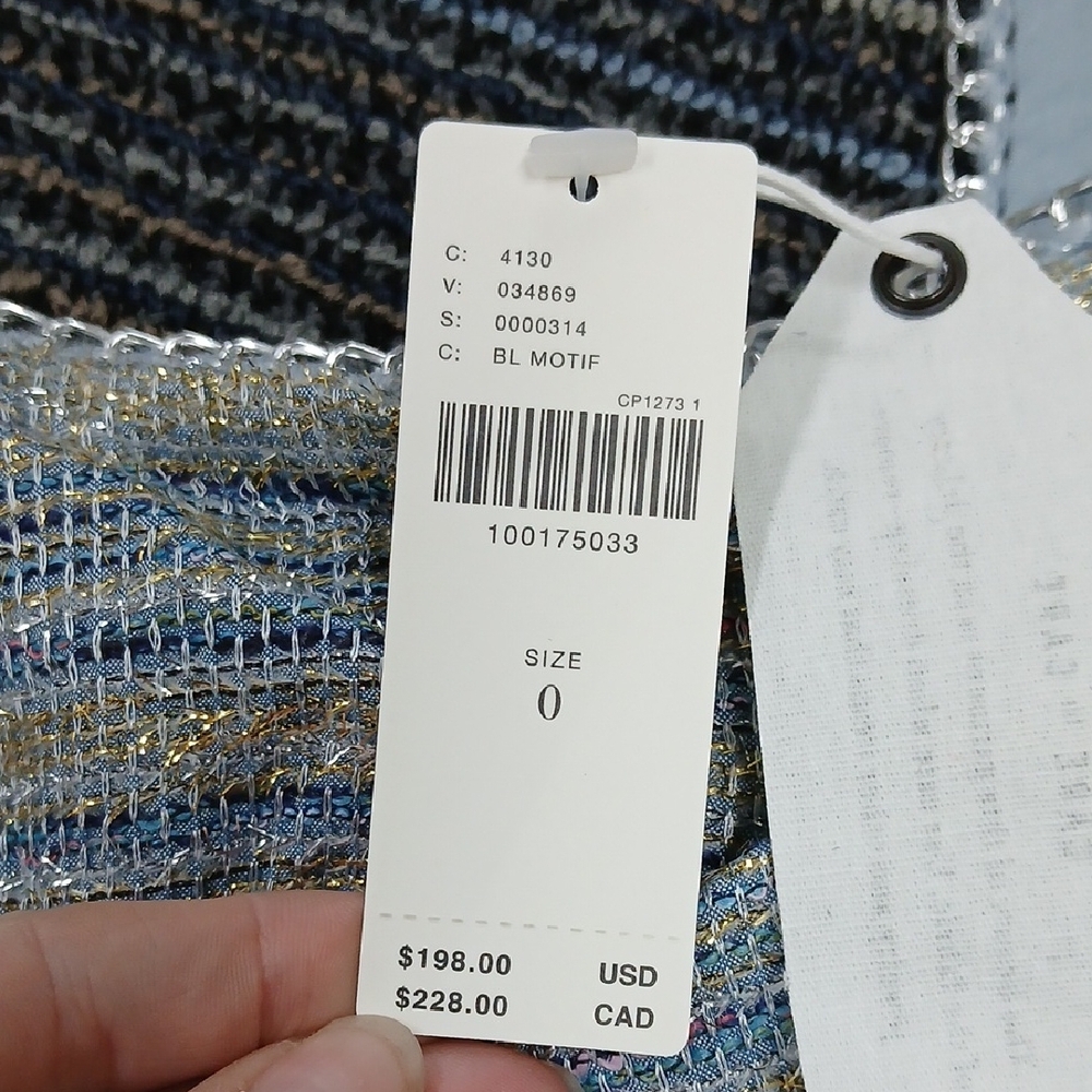 NWT Anthropologie Sleeveless Square-Neck Tweed Fit & Flare Mini Dress Size 0 - Picture 5 of 7